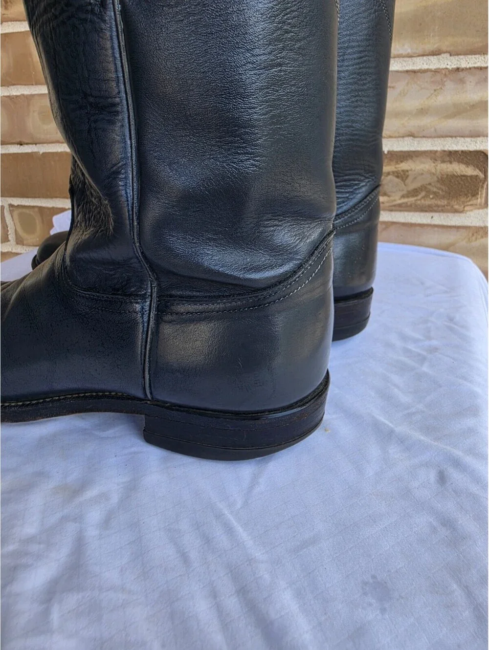 Vintage Justin Roper Boots Mens 10.5 D Gray Leather Cowboy Western USA 3025